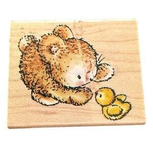 Penny Black HTF Bunny Talk 612D Chic Crafting Cardmaking RARE Rubber Stamp